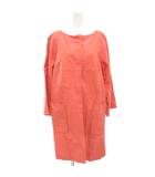 タグ付き レザーコート L オレンジ  ノーカラー /NL ■ECF003