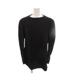 ジョルジオアルマーニ GIORGIO ARMANI 美品 カットソー 40 黒 ブラック  長袖 肩パッド ラウンドネック ハーフボタン /HW■ECF003