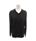 ブラックレーベルクレストブリッジ BLACK LABEL CRESTBRIDGE 美品 ニット セーター M ダークグレー アセテート Vネック 長袖 総柄 薄手 /HW■ECF003