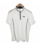 フィラ FILA シャツ L ハーフジップ 半袖 ロゴ ハイネック 白 ホワイト /NU ■ECF003