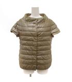 ヘルノ HERNO ダウンベスト ジャケット スタンドカラー フレンチスリーブ 40 玉虫色 茶 ブラウン /JS ■ECG003