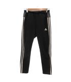 アディダス adidas ジャージ パンツ 140 黒 ブラック サイドライン フルレングス ウエストゴム /NL ■ECF003