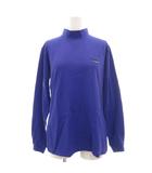 ミズノ MIZUNO EVANOVA タグ付き カットソー M 青 ブルー モックネック 長袖 ロゴ刺繍 /SC ■ECF003