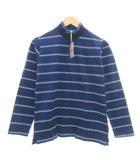 マリクレール MARIE CLAIRE タグ付き ハーフジップトップス M 青 ブルー 長袖 ハーフジップ ストライプ柄 /SC ■ECF003