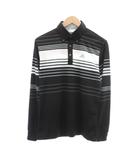 アディダス adidas 美品 ポロシャツ M 紺 ネイビー ボーダー柄 ボタンダウンカラー 長袖 /SC ■ECF003