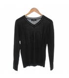コムサイズム COMME CA ISM ニット セーター ウール M 黒 ブラック Vネック 無地 長袖 /TQ ■ECF003