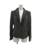 コムサイズム COMME CA ISM 美品 ジャケット ウール M チャコールグレー  フリンジ ラメ シングルボタン /NL ■ECF003