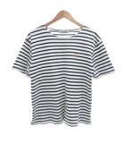 ブルックスブラザーズ BROOKS BROTHERS Tシャツ L 白 ホワイト ボーダー柄 半袖 ロゴ刺繍 /NL ■ECF003