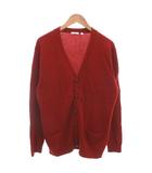 ユニクロ UNIQLO カーディガン ウール XL 赤 レッド Vネック 長袖 ポケット付き ECF003 /KR ■ECF003