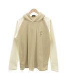 コムサイズム COMME CA ISM フリースパーカー L ベージュ プルオーバー フード付き 長袖 ロゴ刺繍 /SC ■ECF003