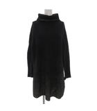 ニットチュニック ウール 11 黒 ブラック タートルネック 長袖 ラメ グラデーション /NL ■ECF003