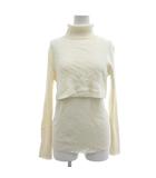 レスピレーション respiration ニット ウール M 白 ホワイト 授乳服 マタニティウェア タートルネック 長袖 リブ編み /SC ■ECF003