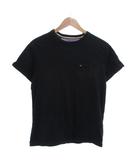 トミーヒルフィガー TOMMY HILFIGER Tシャツ S 黒 ブラック 半袖 クルーネック ポケット付き /SC ■ECF003
