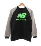 ニューバランス NEW BALANCE スウェットシャツ トレーナー ラグランスリーブ 160 黒 ブラック 長袖 ロゴプリント /MU ■ECF004