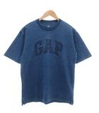 ギャップ GAP 美品 Tシャツ XS 青 ブルー 半袖 ロゴ ウォッシュ加工 /NL ■ECF004