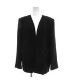 クロエ CHLOE BLACK FORMAL vintage ノーカラージャケット 前開き 17AR ポケット付き 総裏地 肩パッド入リ 黒 ブラック /KB ■ECG004