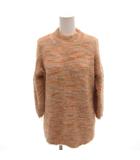 グリーンレーベルリラクシング ユナイテッドアローズ green label relaxing 美品 ニットワンピース 130 ライトオレンジ ミックスカラー モックネック 長袖 /TL ■ECG004