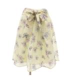 オリーブデオリーブ OLIVE des OLIVE スカート 白 ホワイト 花柄 チェック柄 ウエストリボン /SC ■ECF004