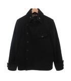 ダブルスタンダードクロージング ダブスタ DOUBLE STANDARD CLOTHING ピーコート カシミヤ混 44 黒 ブラック アシンメトリーボタン 2WAYカラー /MU ■ECF004