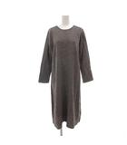 fog linen work コラボ ワンピース 麻 リネン ウール グレー  ラウンドネック 長袖 ロング丈 /NL ■ECF004