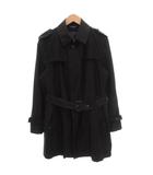 ジュンコシマダ JUNKO SHIMADA トレンチコート M 黒 ブラック 長袖 ベルト付き 肩章付き /SC ■ECF005