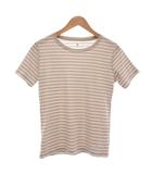 モンベル Montbell 美品 Tシャツ L ベージュ ボーダー柄 ラウンドネック 半袖 /IB ■ECG005