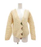 エルエルビーン L.L.BEAN カーディガン ニット ケーブル編み 羽織 ボタンレス 厚手 ウール L 白 ホワイト /GV ■ECG005