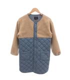 グリーンレーベルリラクシング ユナイテッドアローズ green label relaxing ボアジャケット 150 ベージュ 青 ブルー ノーカラー マルチカラー 切り替え キルティング /MX ■ECG005