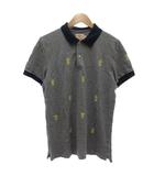 ブルックスブラザーズ BROOKS BROTHERS ポロシャツ 半袖 M レギュラーカラー パイナップルモチーフ 刺繍 グレー 紺 ネイビー /KB ■ECG005