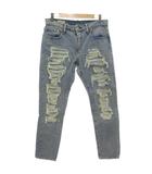 リーバイスプレミアム Levis PReMIUM HI-BALL デニムパンツ ジーンズ W30 テーパード ダメージ加工 ポケット付き インディゴブルー /KB ■ECG005