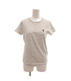 ポロ ラルフローレン POLO RALPH LAUREN Tシャツ カットソー XS グレー 白 ホワイト ボーダー柄 クルーネック 半袖 /NU ■ECE006