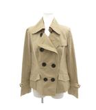 バーバリーブルーレーベル BURBERRY BLUE LABEL ショート トレンチコート 38 ベージュ ダブルブレスト /SJ ■ECG006