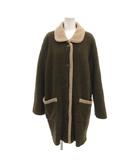 ランセル LANCEL 美品 ステンカラーコート ラウンドカラー ハーフ丈 襟切り替え  M カーキ ウール /MX