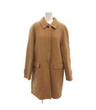 ダックス DAKS 美品 ステンカラーコート 裏地チェック 比翼仕立て ラグランスリーブ 40 ベージュ ウール /MX