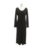 B&Y ユナイテッドアローズ BEAUTY&YOUTH ビューティー&ユース ワンピース カーキ Vネック 長袖 リブニット ロング丈 /NL ■ECF006