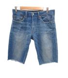 美品 デニムパンツ ジーンズ ハーフ ショート W32 紺 ネイビー カットオフ /IL ■ECG006