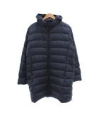 ユニクロ UNIQLO ダウンコート ハーフ ミディ丈 L 紺 ネイビー フード /SX ■ECF006