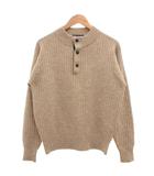 チャップス CHAPS ニット セーター M ベージュ リブ編み ヘンリーネック くるみボタン 長袖 /SD ■ECF006