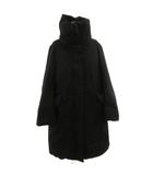 ユニクロ UNIQLO +J ダウンコート スナップボタン ジップアップ スタンドカラー ロング L 黒 ブラック /FF ■ECF006