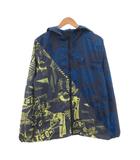 ボルコム VOLCOM マウンテンパーカー S 紺 ネイビー 青 ブルー 黄 イエロー 総柄 フード付き /SX ■ECF006