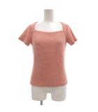 シビラ SYBILLA ニット カットソー スクエアネック 半袖 M サーモンピンク 麻 リネン /ML ■ECF006