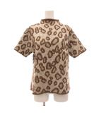 ハナエモリ HANAE MORI ニット セーター ハイネック 半袖 レオパード柄 M 茶 ブラウン ウール /SC ■ECF007