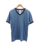ナイキ NIKE Tシャツ カットソー M 青 ブルー Vネック 半袖 無地 /SC ■ECF007