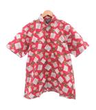 チャップス CHAPS ラルフローレン RALPH LAUREN 美品 アロハシャツ L 赤 レッド 総柄 半袖 /IB ■ECG007