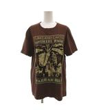 Tシャツ M 茶 ブラウン プリント 半袖 クルーネック /SC ■ECG007
