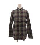 ラルフローレン RALPH LAUREN 美品 シャツ ブラウス 9 グレー 青 ブルー マルチカラー チェック柄 長袖 /SX ■ECG007