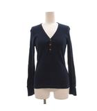 ラルフローレン RALPH LAUREN カットソー Vネック 長袖 リブ編み M 紺 ネイビー /SX ■ECG007