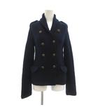 ラルフローレン RALPH LAUREN ショールカラーニットジャケット ダブル ウール M 紺 ネイビー /ML ■ECG007