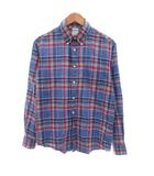 ブルックスブラザーズ BROOKS BROTHERS Est.1818 シャツ 長袖 チェック柄 M 青 ブルー 赤 レッド /JS ■ECG007
