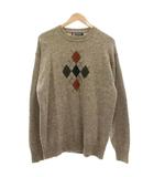 チャップス CHAPS ラルフローレン RALPH LAUREN セーター 絹 シルク アーガイル柄 クルーネック 長袖 2L 茶 ブラウン /ML ■ECF007